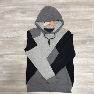Forever 21 Gray and Black Colorblock Hoodie